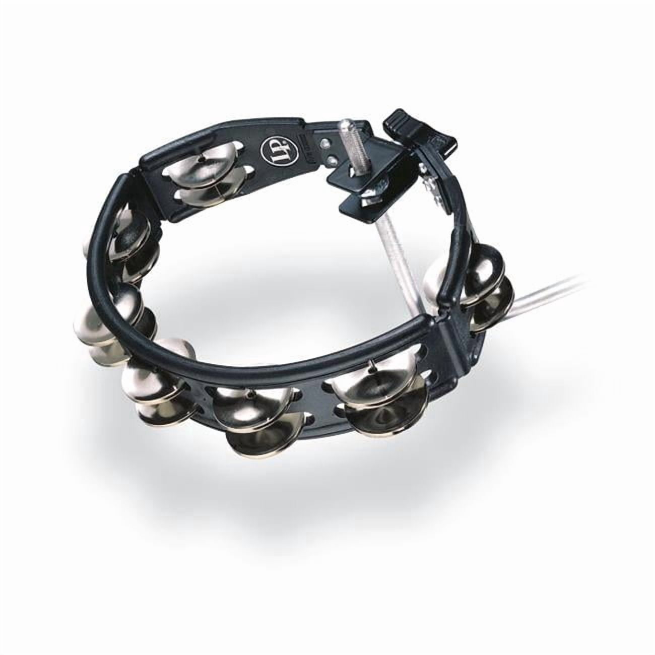 Cyclops Mounted Tambourine, Black, Steel
