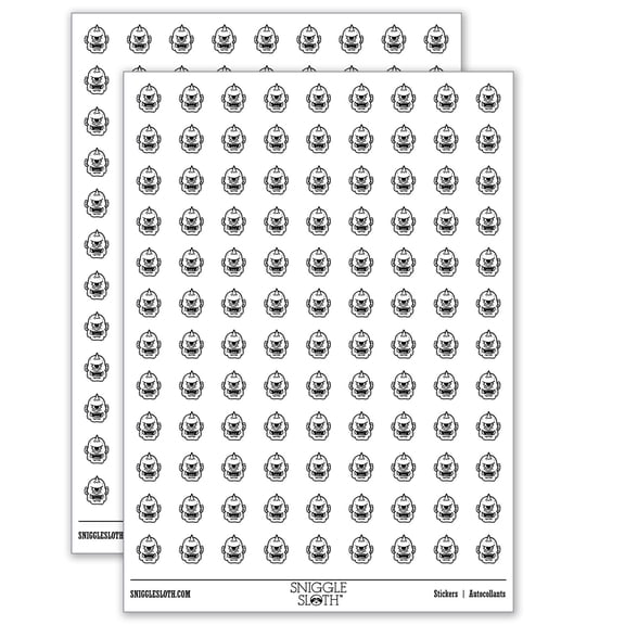 Cyclops One Eyed Monster Head Fantasy Creature 200+ Round Stickers - Matte Finish - 0.50" Size - White