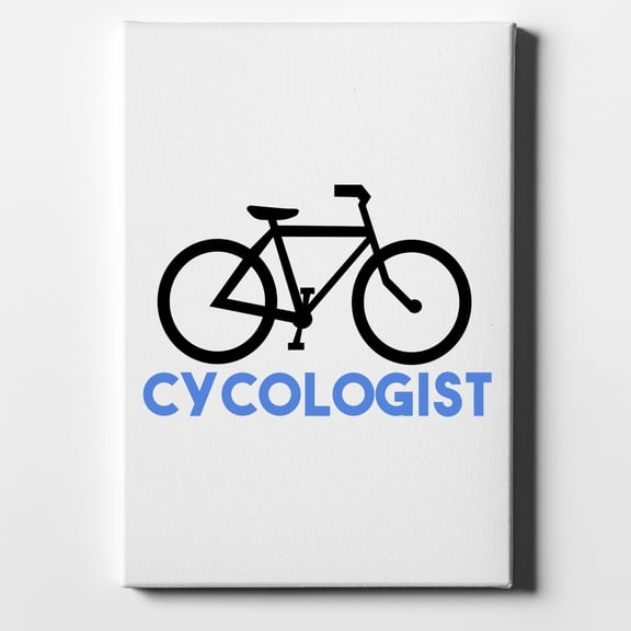Cycologist Bicycle Cycling - 11" x 14" - Decorative Canvas Wall Art - White Edge - 5/8" Gallery Wrapped