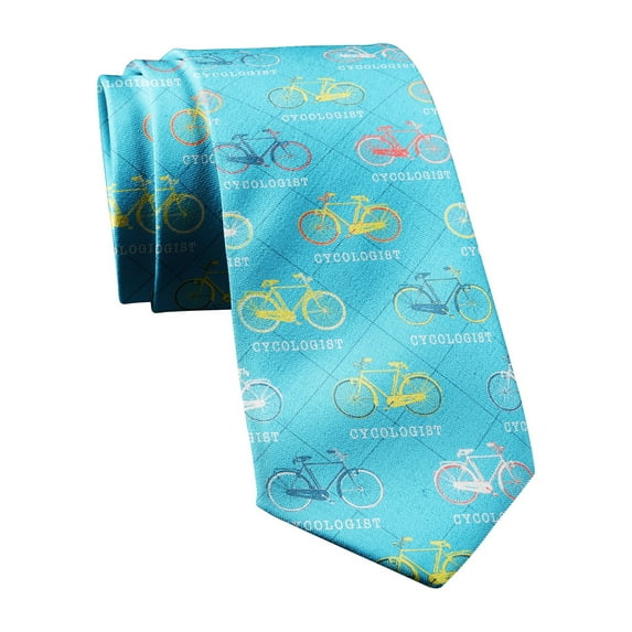 Cycologist Necktie Funny Neckties for Men Nerdy Tie for Guys Biking Novelty Ties for Men