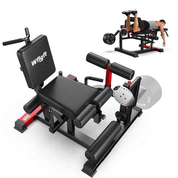 Cycool 5 In 1 Leg Extension and Curl Machine, AB/Back Machine, Core Machine Upper Body Strength Training Home Gym Equipment, Leg Workout Equipment Compatible with 1'' and 2'' Plates