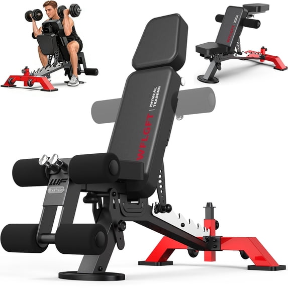Cycool Adjustable Commercial Weight Bench Removable Foot Hook with Multifunctional Headrest 2200LBS, 18.11" Bench Press Height