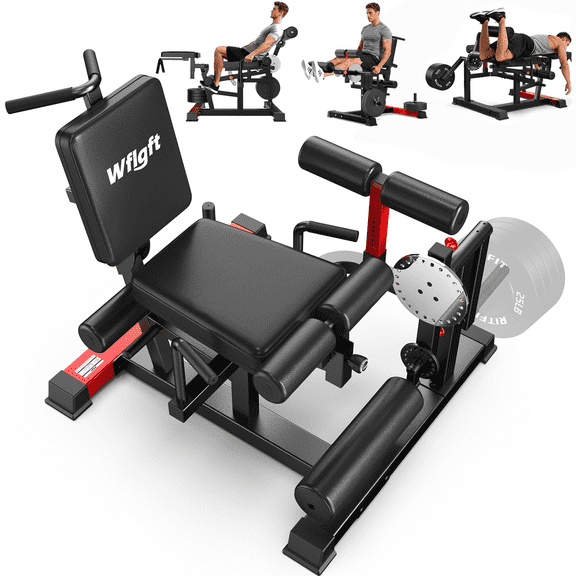 LNOW Leg Extension and Curl Machine, Multifunctional Seated Adjustable Lying Curl Machine for Home Gym