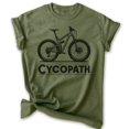 thumbnail image 1 of Cycopath Bike T-shirt, Unisex Women's Men's Shirt, Funny Bike Bicycle Cycling Mountain Bike, Heather Military Green, XX-Large, 1 of 6