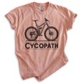 thumbnail image 1 of Cycopath Bike T-shirt, Unisex Women's Men's Shirt, Funny Bike Bicycle Cycling Mountain Bike, Heather Sunset, Large, 1 of 6