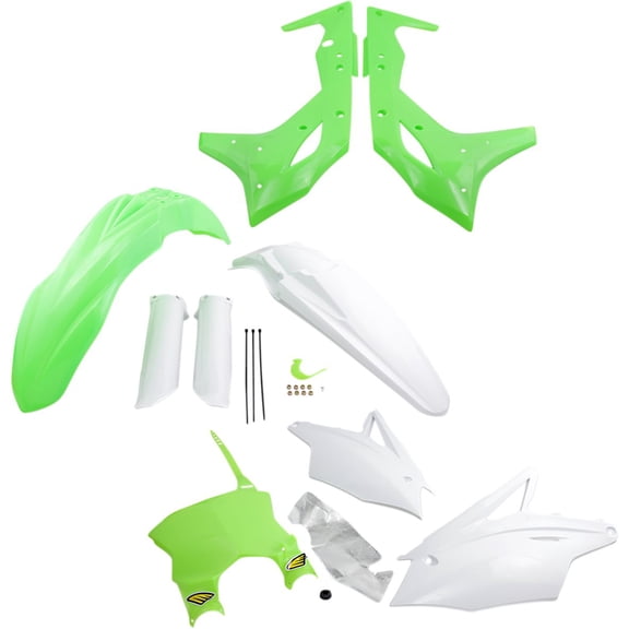 Cycra Complete Green/White Plastic Powerflow Body Kit (1CYC-9319-72F)