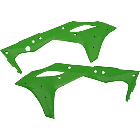 Cycra Powerflow Radiator Shrouds (OEM Green) for 17-18 Kawasaki KX250F