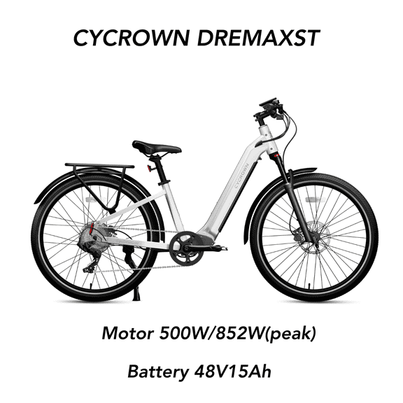 Cycrown Dremaxst 852W Peak Motor Electric Bike for Adults with 48V Battery and Hydraulic Disc Brakes for Urban Commuting