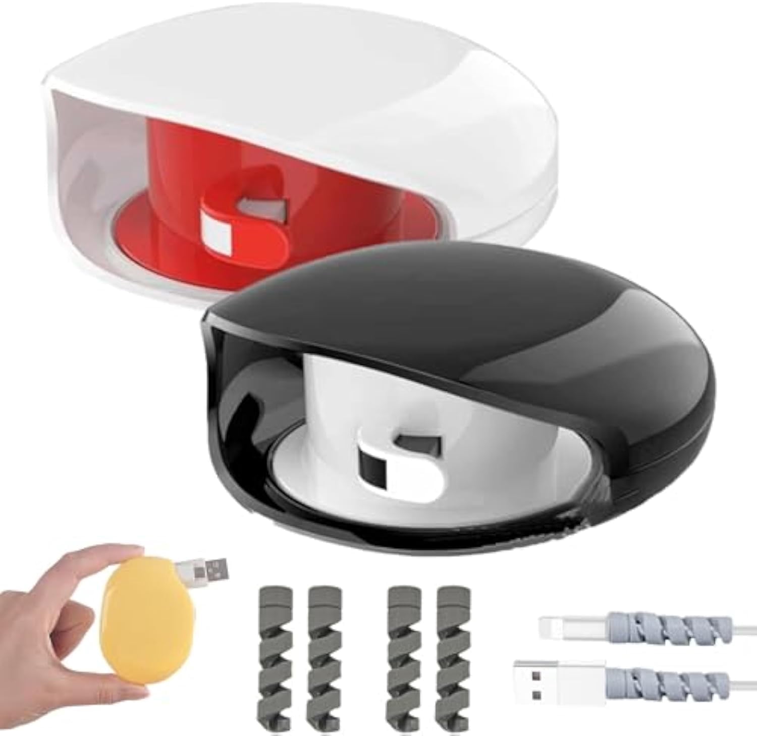 Portable USB Data Cable Winder Retractable Cable Management Round Headphone Orga