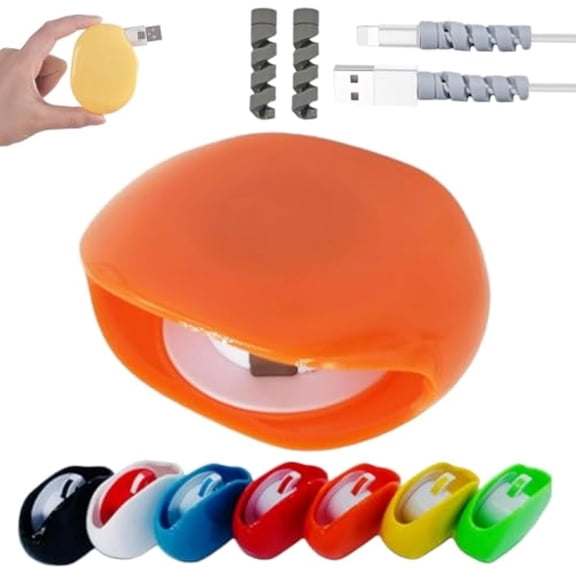 Cydertlinder/Indicatek/Sightgaze Automatic Cord Reel, Conventiont Automatic Retractable Cord Reel, Retractable Hidden Cable Reel for USB Cables Headset Cords Charger Cords (Orange,1 PC)