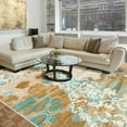 thumbnail image 1 of Cydiria Contemporary Abstract And Traditional Floral Faux Wool Area Rug, 4' x 6', Orange, 1 of 8