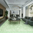 thumbnail image 1 of Cydiria Cozy Modern Wavy Lines Milk Velvet Area Rug, 4' x 6', Green, 1 of 8