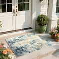 thumbnail image 1 of Cydiria Modern Abstract Fuzzy Faux Wool Area Rug,2' x 3', Blue, 1 of 9