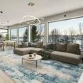 thumbnail image 1 of Cydiria Modern Abstract Fuzzy Faux Wool Area Rug, 6' x 9', Blue, 1 of 8