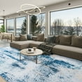 thumbnail image 1 of Cydiria Modern Abstract Fuzzy Faux Wool Area Rug, 9' x 11', Blue, 1 of 8