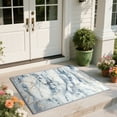 thumbnail image 1 of Cydiria Modern Abstract Marble Faux Wool Area Rug, 2' x 3', Blue, 1 of 10