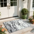 thumbnail image 1 of Cydiria Modern Abstract Marble Faux Wool Area Rug, 2' x 3', Gray, 1 of 10