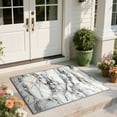 thumbnail image 1 of Cydiria Modern Abstract Marble Faux Wool Area Rug, 2' x 3', Gray, 1 of 10