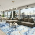 thumbnail image 1 of Cydiria Modern Abstract Marble Faux Wool Area Rug, 5' x 8', Blue, 1 of 9