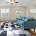 thumbnail image 1 of Cydiria Modern Geometric Circles Milk Velvet Area Rug, 5' x 8', Black, 1 of 7