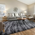 thumbnail image 1 of Cydiria Modern Dark Charcoal Plush Area Rug Scandinavian Shaggy Carpet for Living Room, 5' x 8', 1 of 8