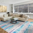 thumbnail image 1 of Cydiria Soft Modern Geometric Striped Boho Plush Area Rug, 6' x 9', Blue/Pink, 1 of 8