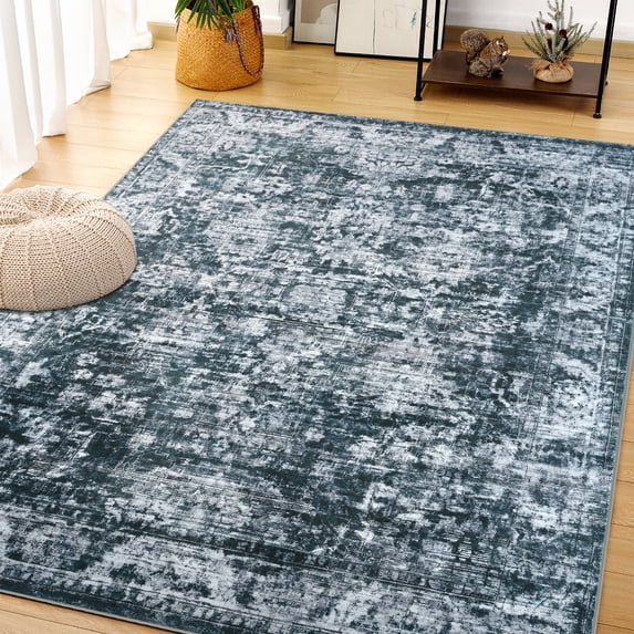 Cydiria Vintage Boho Traditional Oriental Faux Wool Area Rug,5' x 8', Gray