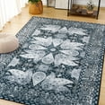 thumbnail image 1 of Cydiria Vintage Boho Traditional Oriental Faux Wool Area Rug, 6' x 9', Black, 1 of 7