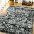 thumbnail image 1 of Cydiria Vintage Boho Traditional Oriental Faux Wool Area Rug, 9' x 12', Black, 1 of 7