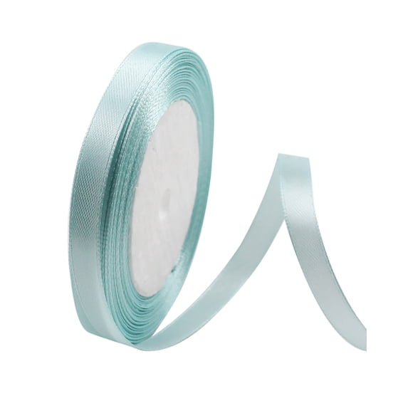 Cyenie 25Yd Satin Ribbon 10Mm Fabric Gift Ribbon for Wedding Christmas Birthday Gift, Sky Blue
