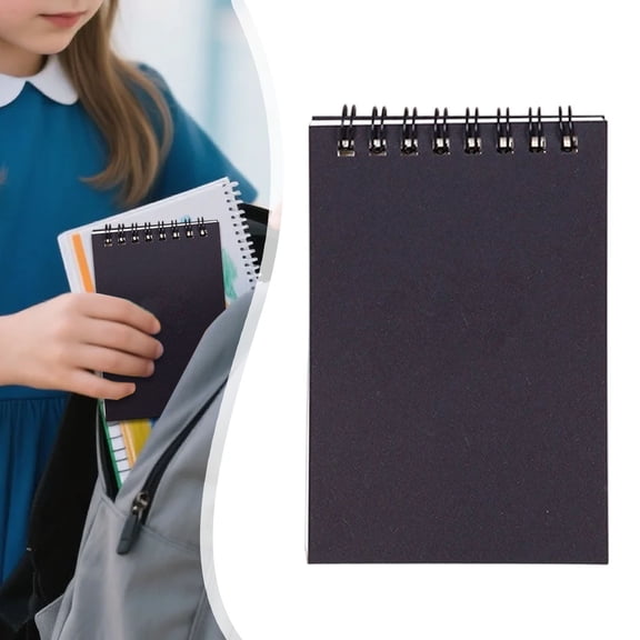 Cyenie 3x5 inch Wirebound Pocket Notepad, College Ruled 50 Sheets, Top Spiral Memo Book for Notes and Lists, Portable Notepad for Daily Reminders, (Black)
