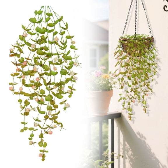 Cyenie 70cm Artificial Hanging Vine with Red Maple Leaves, Trailing Greenery for Wall Home Balcony Decor, Green Plant Hanging Vines Multiple Styles, B