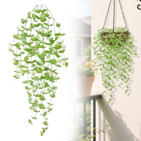 Cyenie 70cm Artificial Hanging Vine with Red Maple Leaves, Trailing Greenery for Wall Home Balcony Decor, Green Plant Hanging Vines Multiple Styles, A