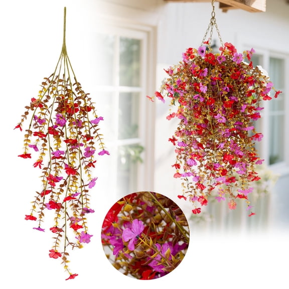 Cyenie Autumn Artificial Hanging Flowers Autumn Artificial Hanging Plant Trailing Flowers for Fall Indoor Outdoor Home Garden Yard Patio Thanksgiving Decoration, 75*30 G