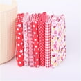 thumbnail image 1 of Cyenie Cotton Crafts Fabric Bundle Patchwork Squares Quilting Sewing Patchwork Diy 7Pcs, Red, 1 of 5