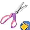 thumbnail image 1 of Cyenie Decorative Pinking Shears for Fabric Cutting, Scalloped Wavy Scissors for Craft and Sewing, Comfort Grip Shears for Fabric Paper DIY (Pink Purple Rounded), 1 of 5