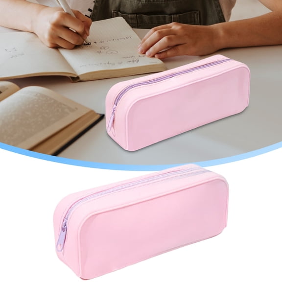 Cyenie Fashion Silicone Pencil Case in Pink, Large Capacity Pure Color Pen Holder