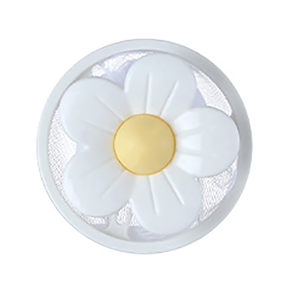 Cyenie Flower Shaped Floating Washing Machine Lint Catcher, Reusable Mesh Pet Hair Debris Filter Trap with Clip, White