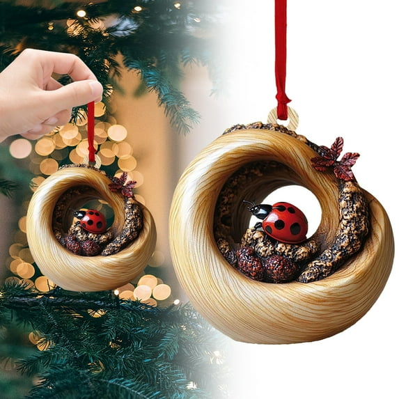 Cyenie J Ladybug Christmas Tree Ornament, A Handmade Animal Decoration Crafted with Exquisite Materials and Craftsmanship To Enhance Your Holiday Spirit. Christmas Gift!