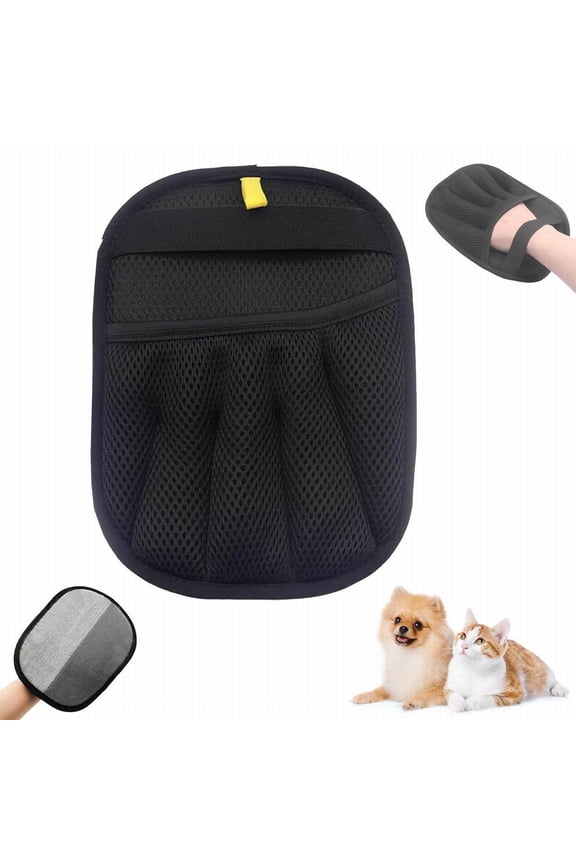 Pet Removal Glove Double Reusable Pet Remover Electrostatic Gloves for Couch Furniture Clothing, Black