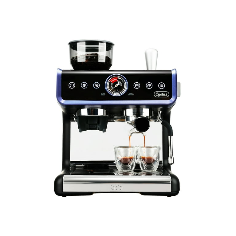 Cyetus All in One Espresso Machine for Home Barista CYK7601, Coffee Grinder, Milk Steam Frother Wand, for Espresso, Cappuccino and Latte - Black