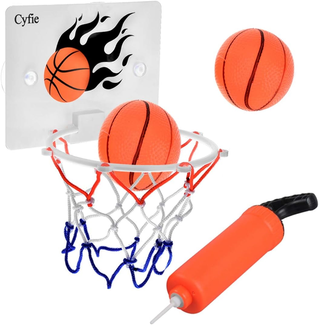 Cyfie Bath Toys for Toddlers, Baby Bathtub Basketball Hoop & 2 Soft