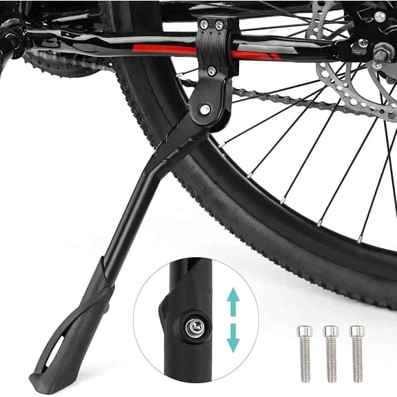 Cyfie Bike Kickstands, Adjustable Rear Side Bicycle Kickstand for 24 26 27 29 inch, Riding Kick Stands for Teen Adult Bike 24-29 inch Mountain Bike 700 Road Bike BMX MTB