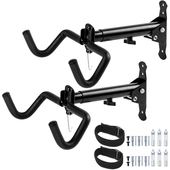 Cyfie Garage Bike Rack Wall Mount, Horizontal Bike Storage Hanger Hooks, Indoor Hanging Bicycle Holder in Apartment Home for Mountain Road Hybrid Bikes (2 Pack)