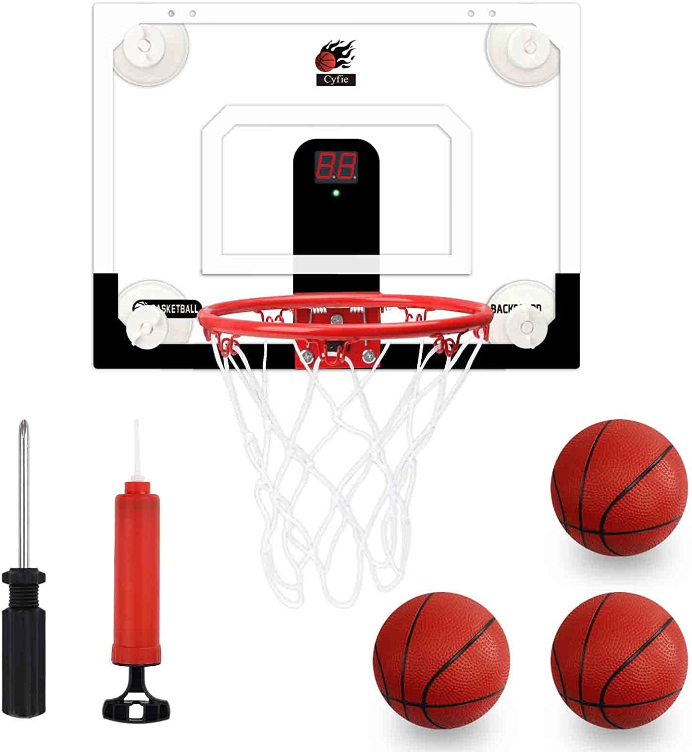 Cyfie Mini Basketball Hoop Toys,Suction Basketball Hoop, Door Backboard