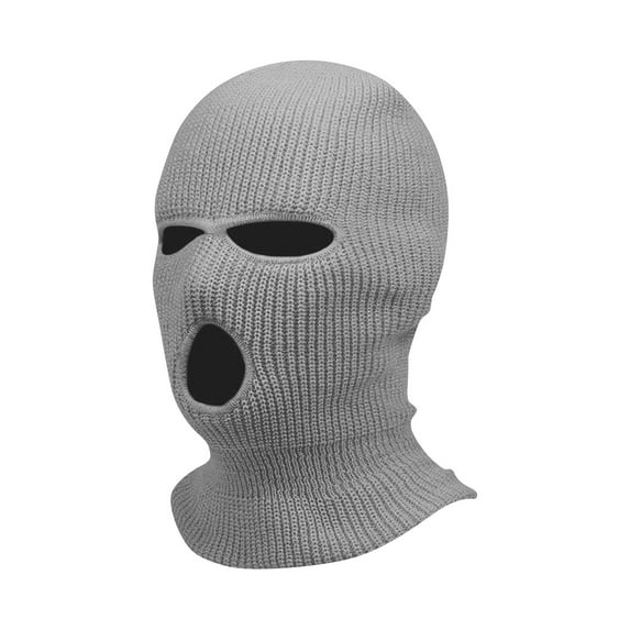Cyglowse 3 Holes Ski Cycling Balaclava Hood Cap Full Face Mask Gray One Size
