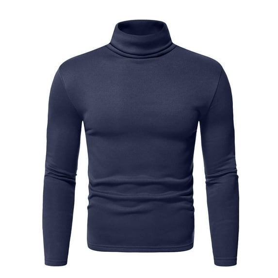 Cyglowse Breathable Base Layer for Men Thermal Mock Turtleneck Long Sleeve Shirts Lightweight Warm Hiking Skiing Undershirt Navy XL