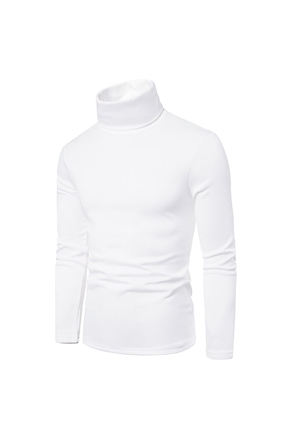 Breathable Base Layer for Men Thermal Mock Turtleneck Long Sleeve Shirts Lightweight Warm Hiking Skiing Undershirt White XL