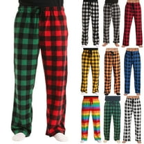 Cyglowse Buffalo Plaid Pajama Pants Men Lightweight Checkered Pj Pants Straight Leg Lounge Sleep Bottoms Wine M