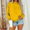 thumbnail image 1 of Cyglowse Cozy Oversized Pullover for Women Mock Neck Long Sleeve Top Casual Streetwear Soft Sweatshirt 2026 Yellow XL, 1 of 6